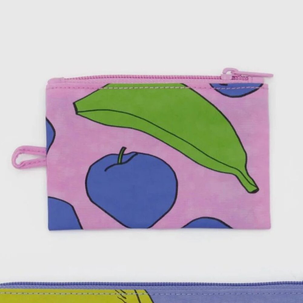 NWOT Baggu Flat Pouch Small - Peony Apples & Bananas (Still Life)